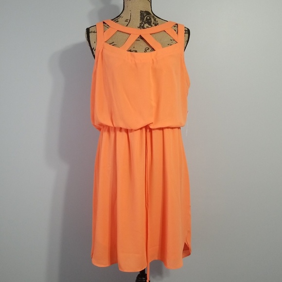 Bisou Bisou Dresses & Skirts - Sz 16 Dress Bisou Bisou Orange Sleeveless NWT   